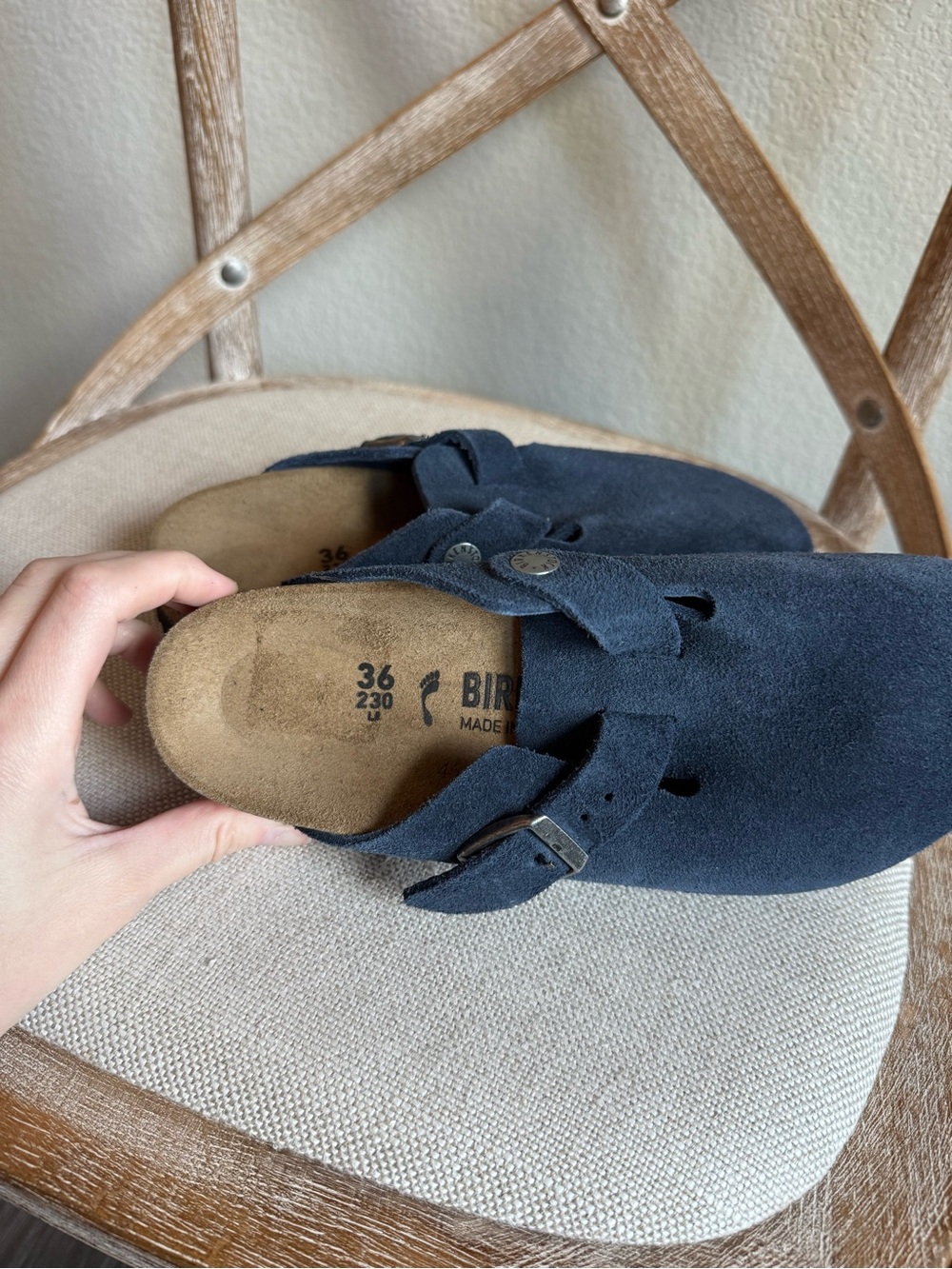 Birkenstock Boston suede clog new navy - Picture 3 of 6